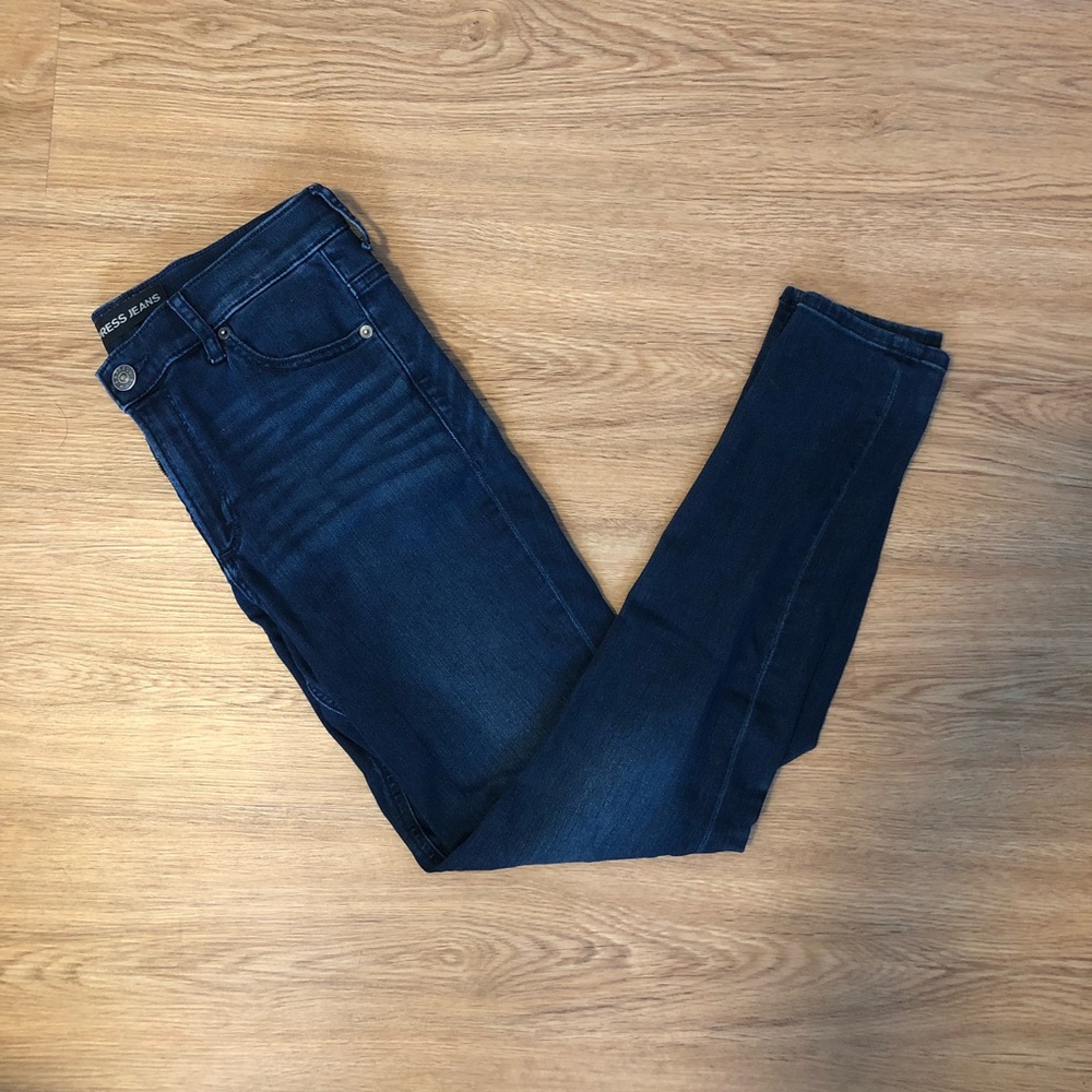 Express Dark Wash High Rise Denim Jeans